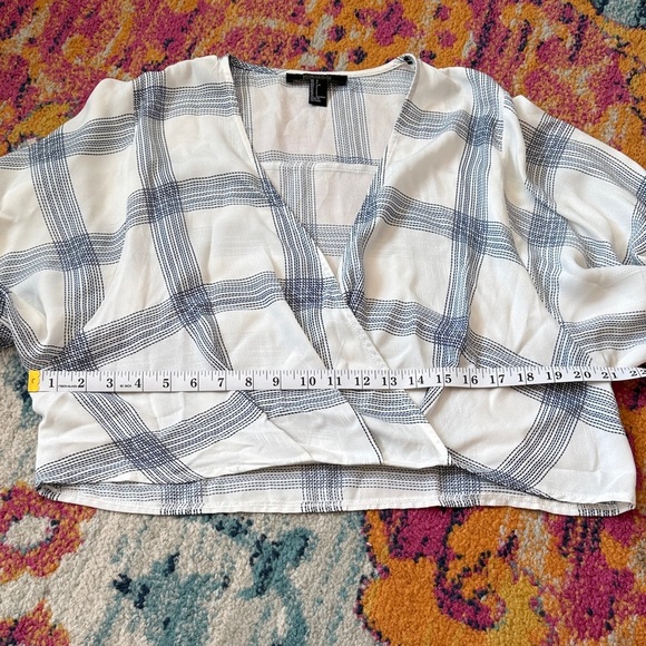 Forever 21 Blue and White Plaid Blouse - Picture 3 of 5